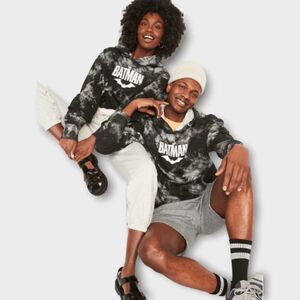 DC Comics™ The Batman™ Black Tie-Dye Gender-Neutral Pullover Hoodie for Adults